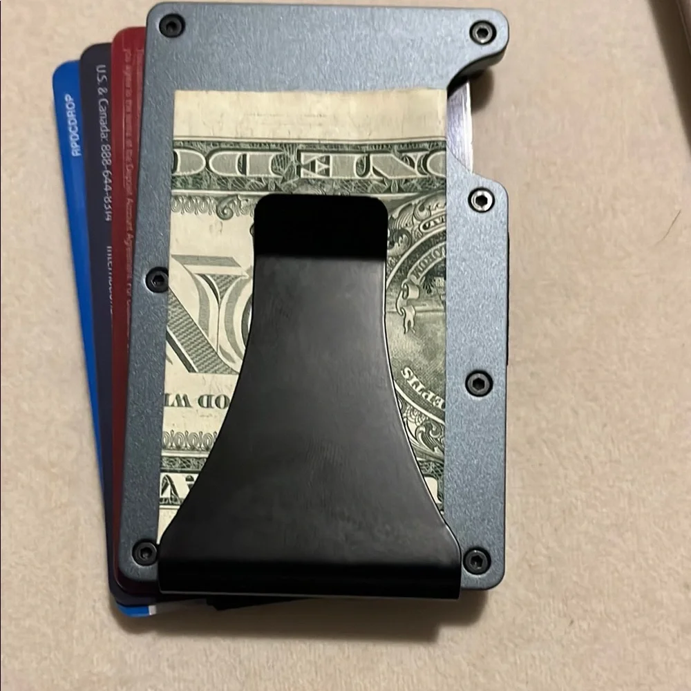 Sleek Minimalist Metal Wallet with Box